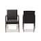 Baxton Studio Andrea Mid-Century Modern Dark Grey Upholstered Wooden Armchair, PK2 137-7365 - alternate 4